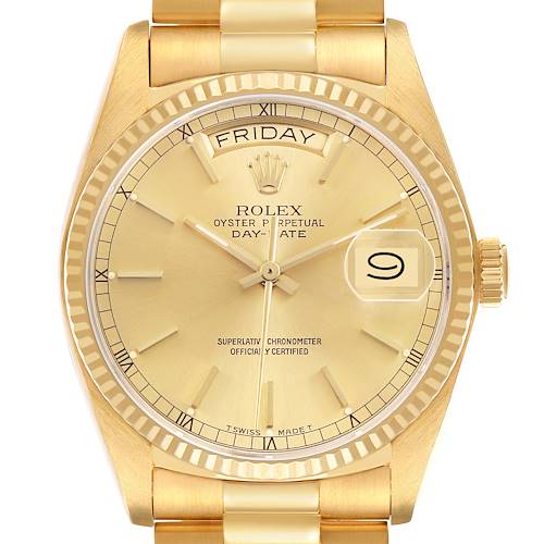 Photo of Rolex President Day-Date Champagne Dial Yellow Gold Mens Watch 18038