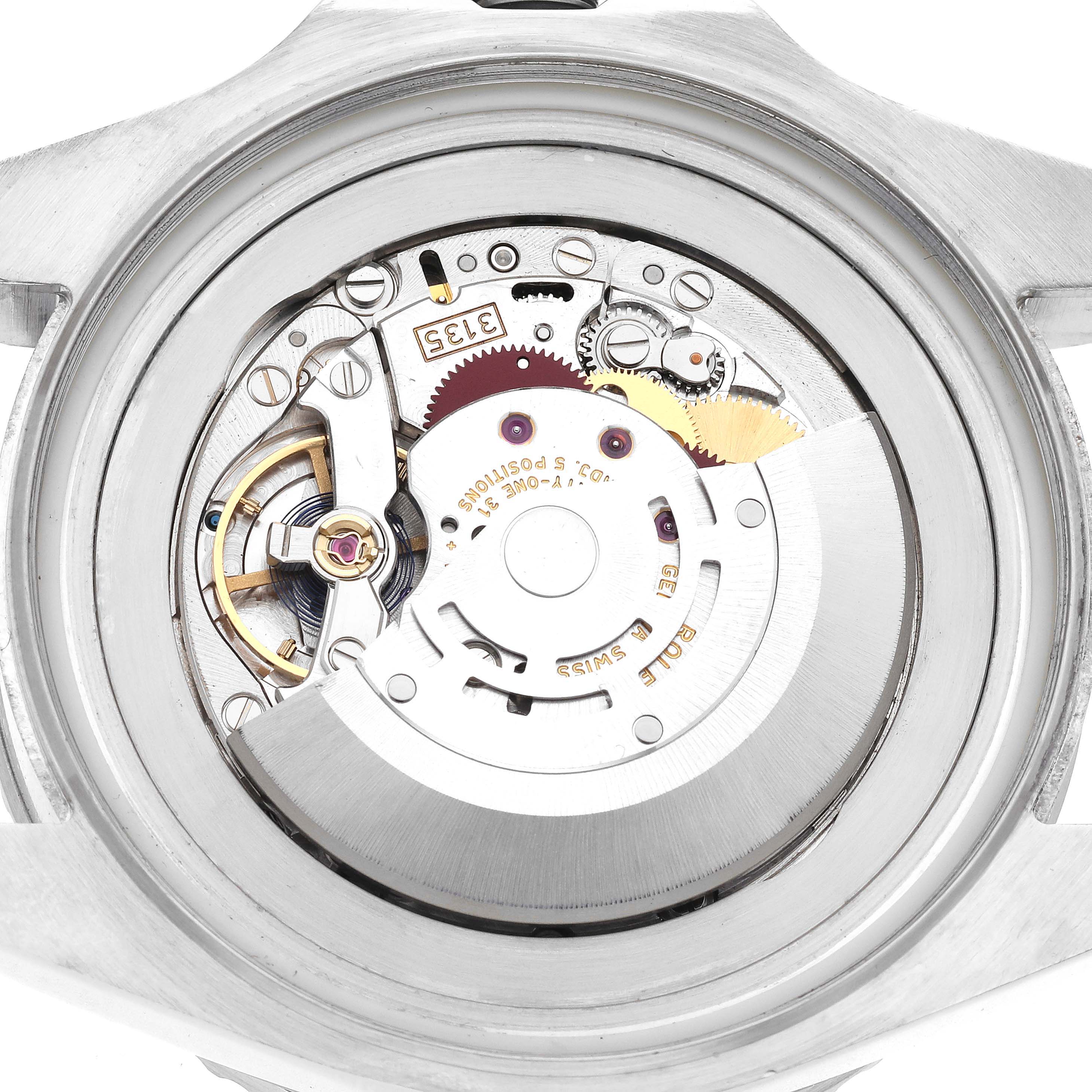 The image shows the open case back of a Rolex Sea-Dweller 116660 Men's Stainless Steel Black Dial 116660 Men's Stainless Steel Black Dial, revealing the movement with intricate gears and components.