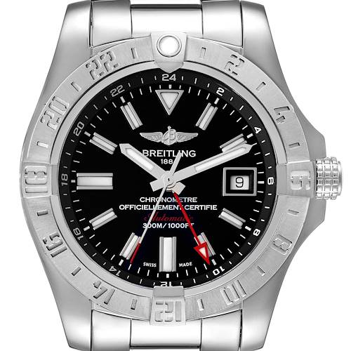 Photo of Breitling Aeromarine Avenger II GMT Black Dial Mens Watch A32390 Box Papers