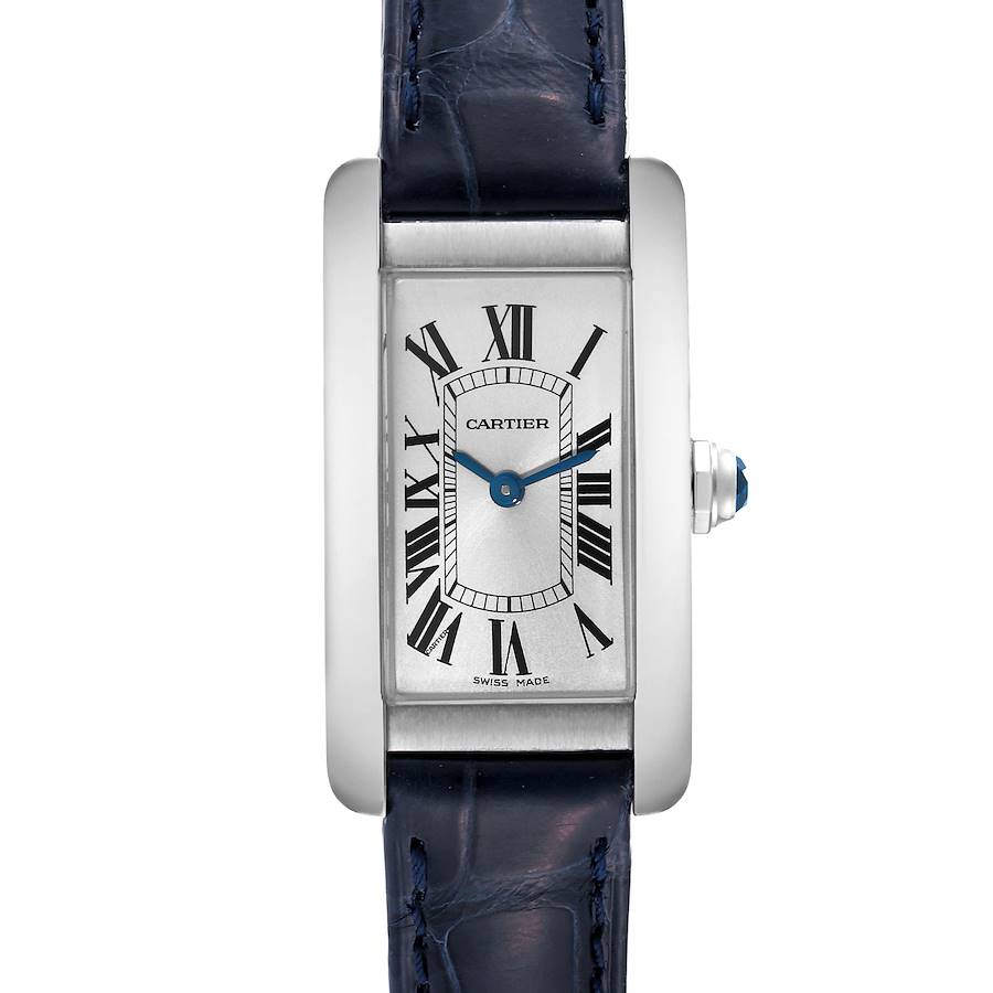 Cartier Tank Americaine Steel Silver Dial Ladies Watch WSTA0016 Box Papers SwissWatchExpo