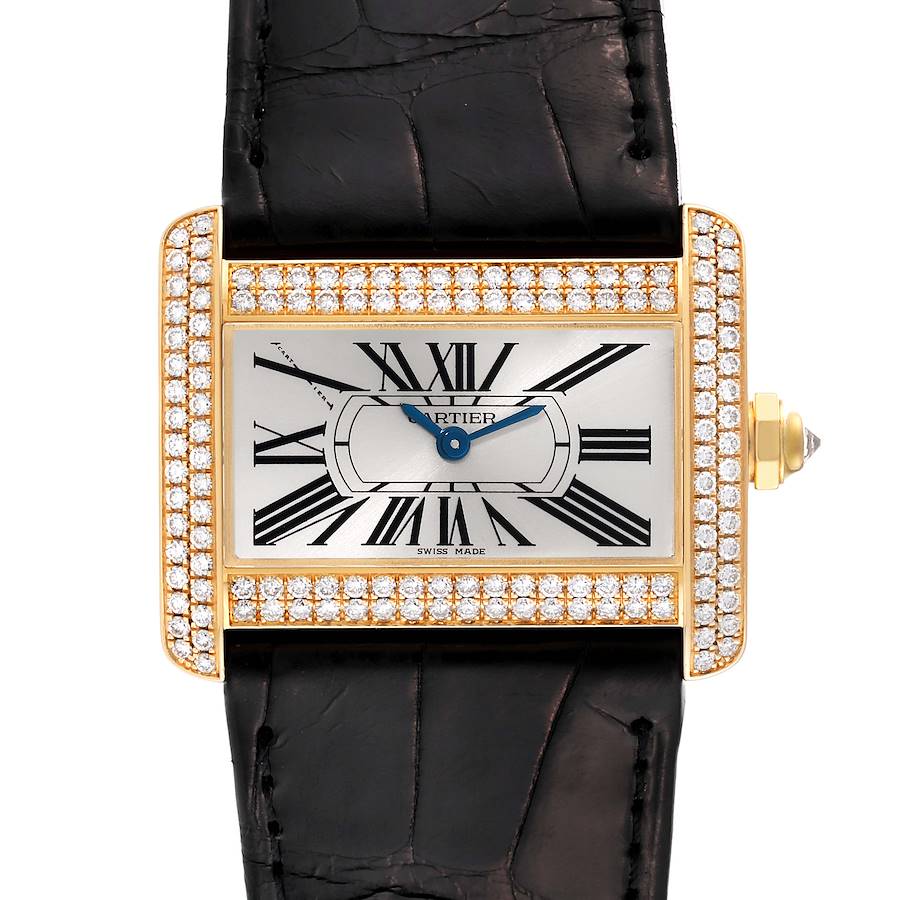 Cartier Tank Divan Yellow Gold Diamond Ladies Watch WA301036 SwissWatchExpo