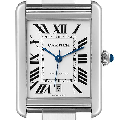 Photo of Cartier Tank Solo XL Silver Dial Automatic Steel Mens Watch W5200028 +1 Extra Link