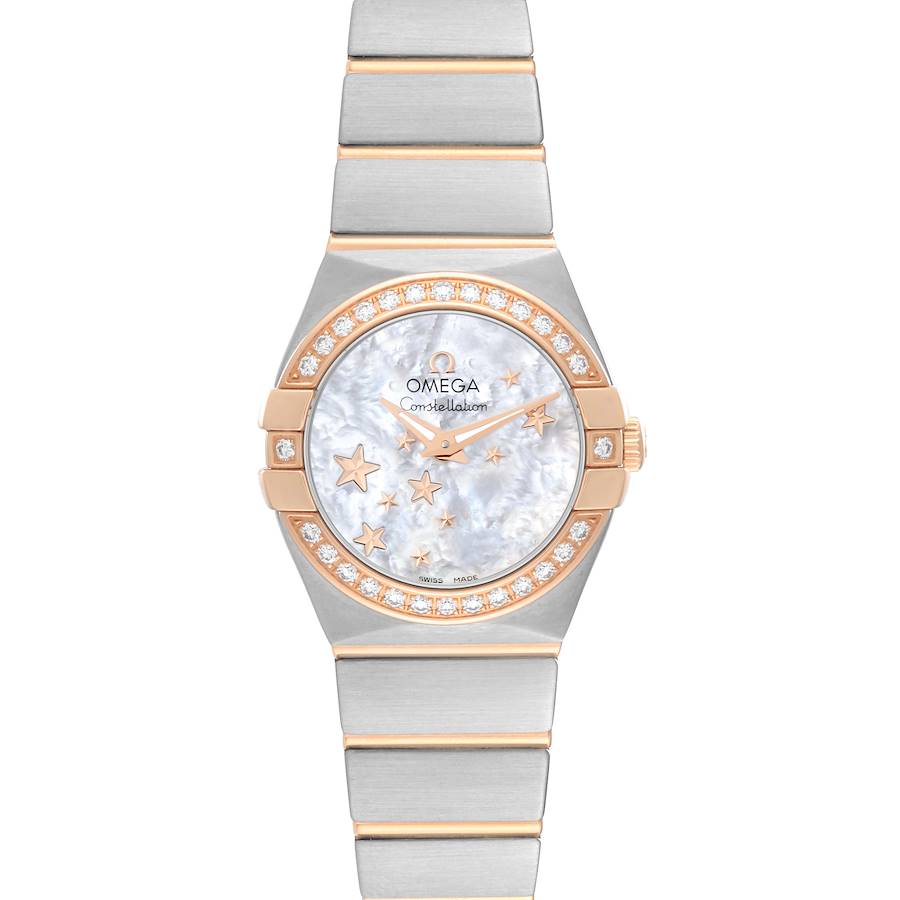 Omega Constellation Star Steel Rose Gold Diamond Ladies Watch 123.25.24.60.05.002 SwissWatchExpo