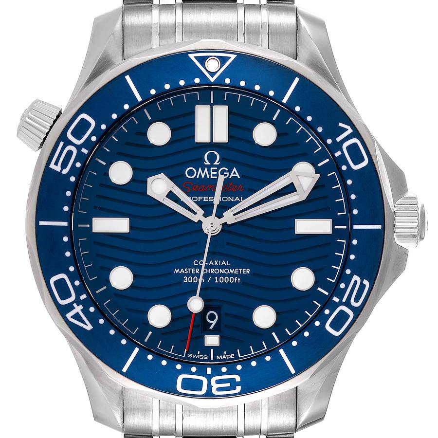 Omega Seamaster Diver 300M Blue Dial Mens Watch 210.30.42.20.03.001 Box Card SwissWatchExpo