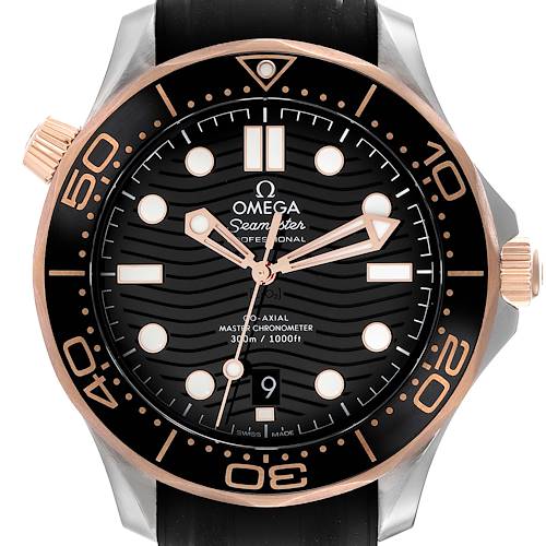 Photo of Omega Seamaster Diver Steel Rose Gold Mens Watch 210.22.42.20.01.002 Box Card