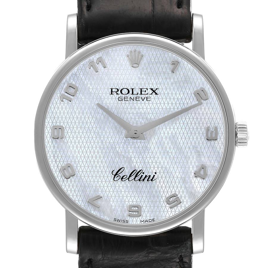 Rolex Cellini Classic White Gold Mother of Pearl Dial Mens Watch 5115 SwissWatchExpo