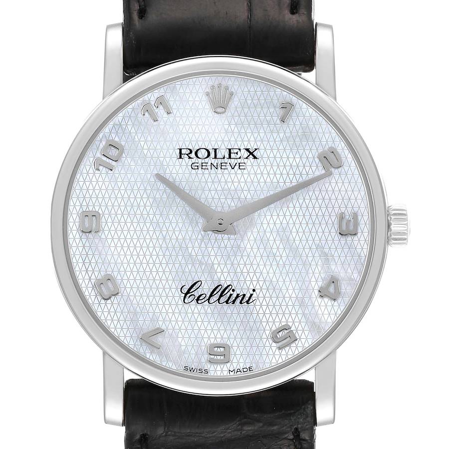 Rolex Cellini Classic White Gold Mother of Pearl Dial Mens Watch 5115 SwissWatchExpo