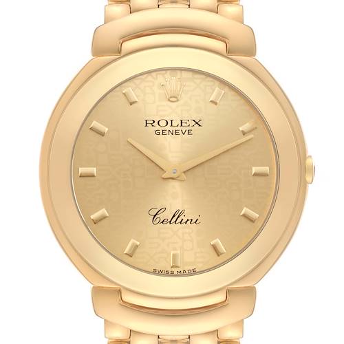 Photo of Rolex Cellini Yellow Gold Champagne Anniversary Dial Mens Watch 6623 Box Papers
