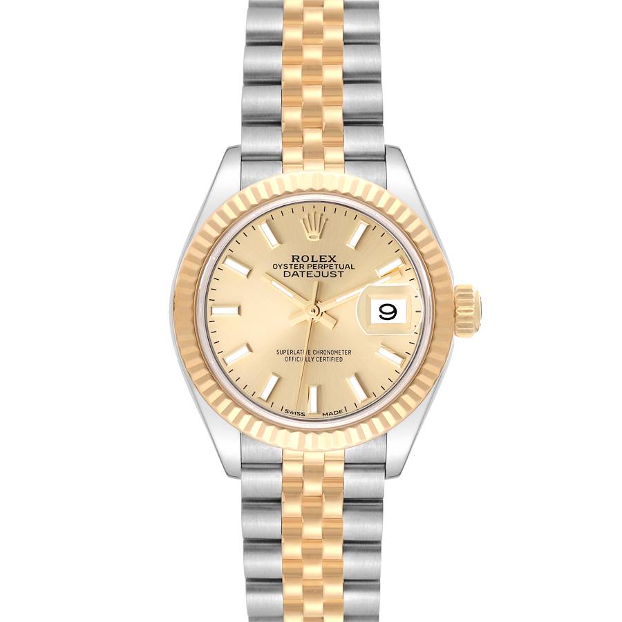 Rolex Datejust 28 Steel Yellow Gold Champagne Dial Ladies Watch 279173 Box Card SwissWatchExpo