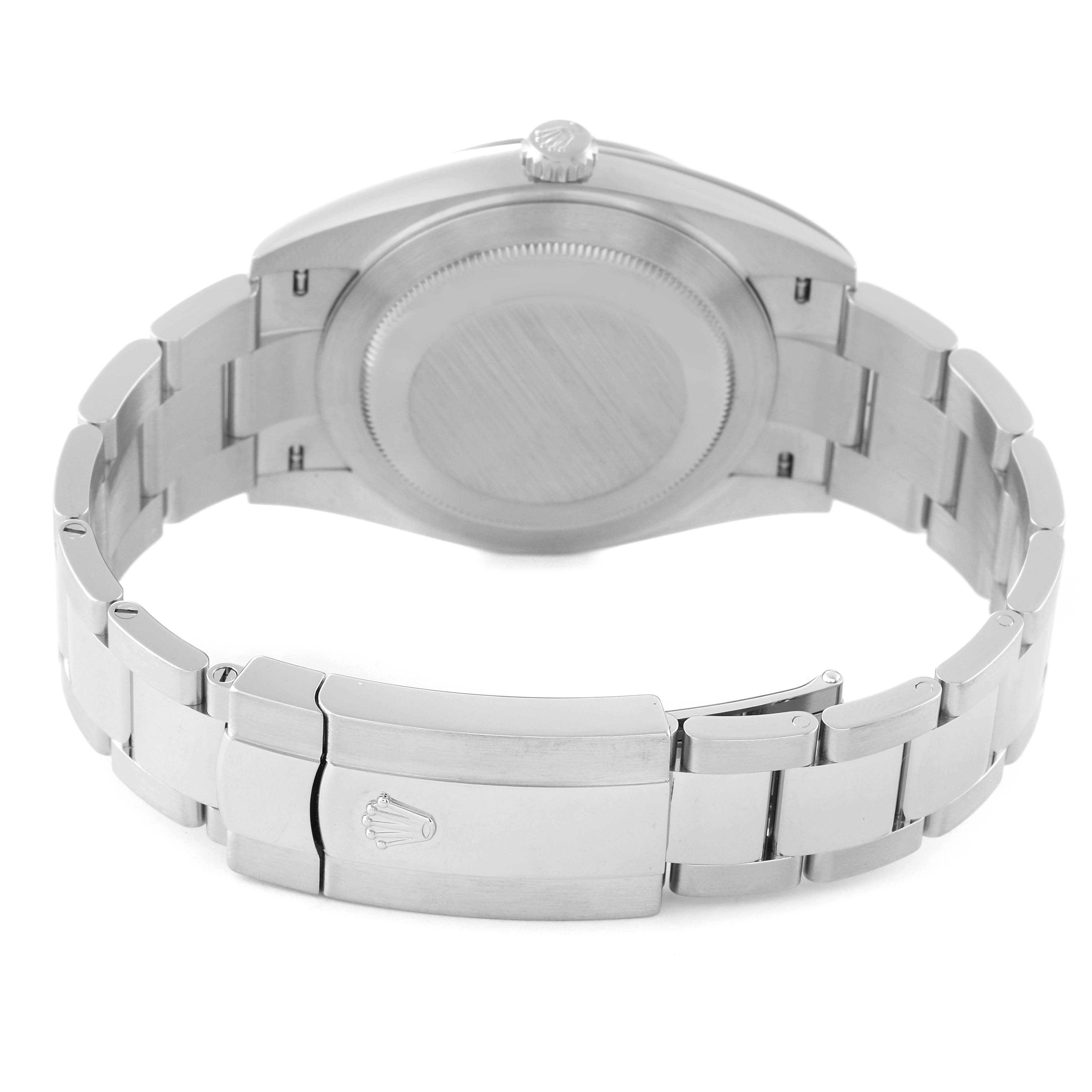 This image shows the back case and bracelet clasp of the Rolex Datejust 41 126334 Men's Stainless Steel White Dial 126334 Men's Stainless Steel White Dial watch.