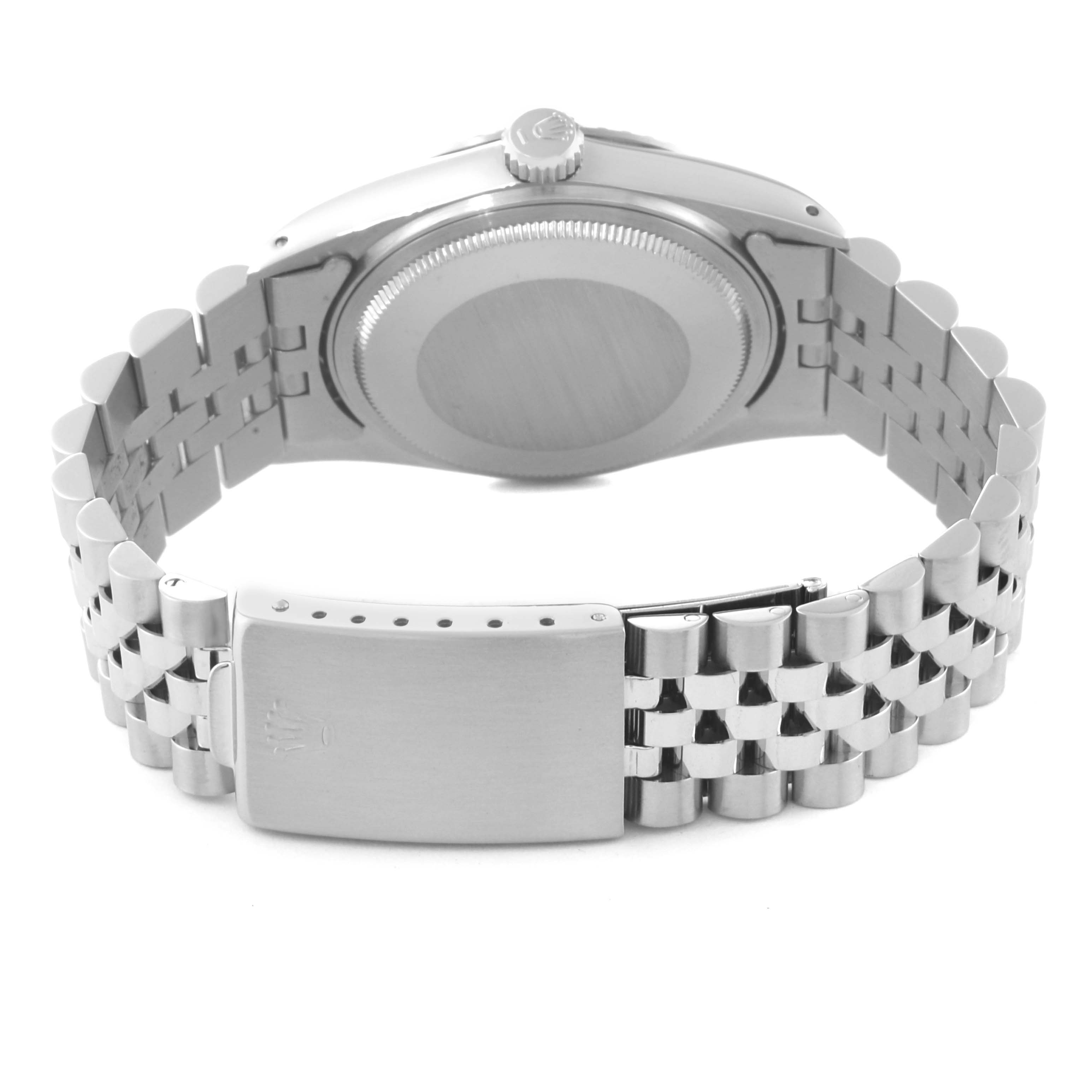 This image shows the back view and bracelet of the Rolex Vintage Collection 16030 Men's Stainless Steel Silver Dial 16030 Men's Stainless Steel Silver Dial watch.