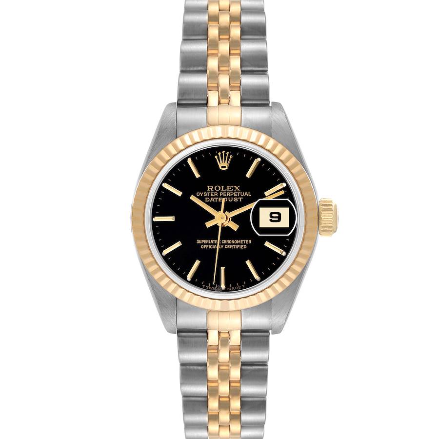 Rolex Datejust Steel Yellow Gold Black Dial Ladies Watch 79173 Box Papers SwissWatchExpo