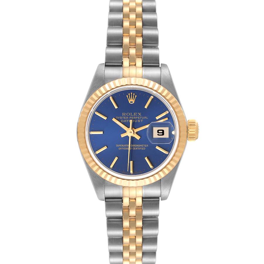Rolex Datejust Steel Yellow Gold Blue Dial Ladies Watch 69173 SwissWatchExpo