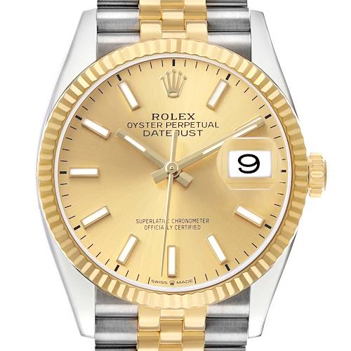 Photo of Rolex Datejust Steel Yellow Gold Champagne Dial Mens Watch 126233