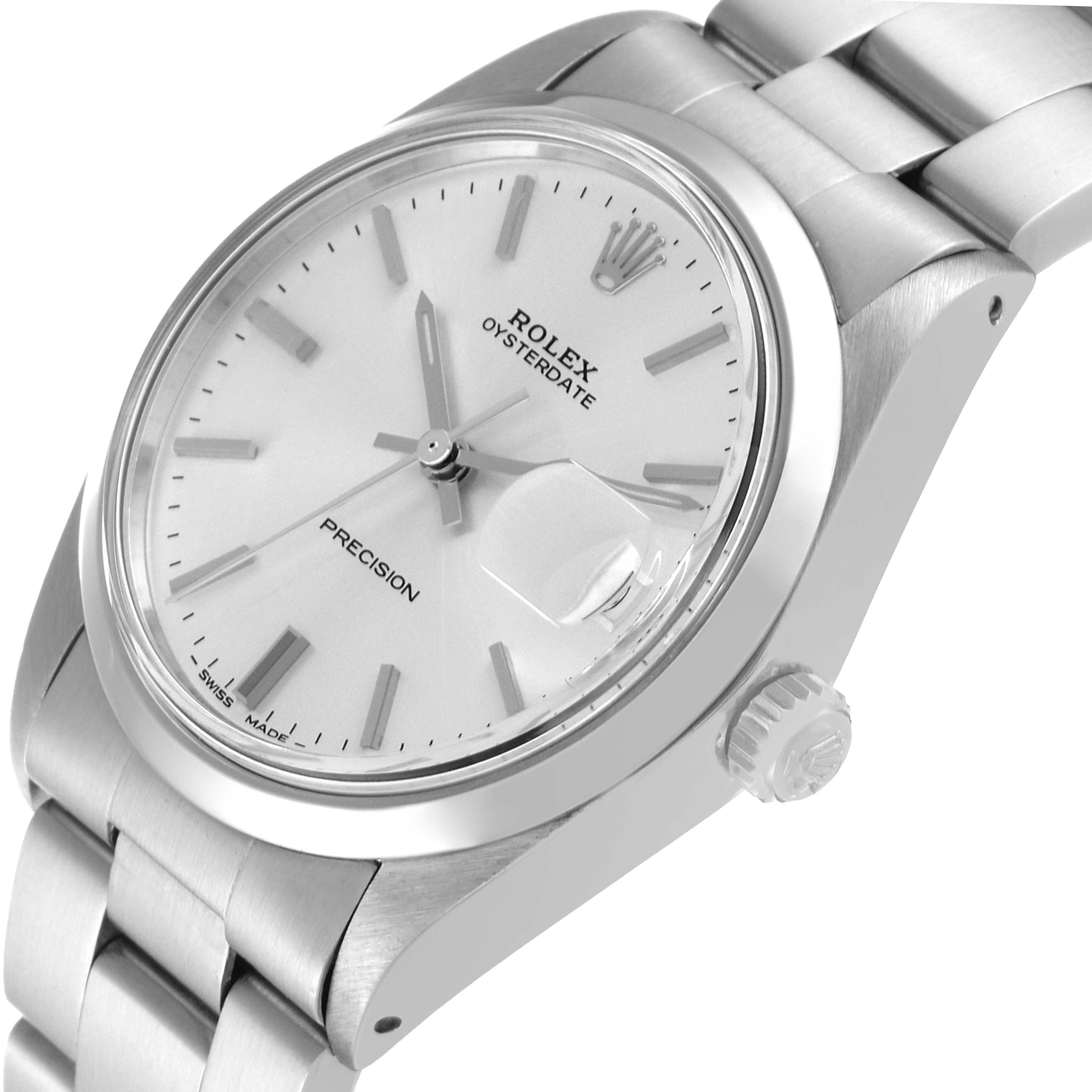 The Rolex Vintage Collection 6694 Men's Stainless Steel Silver Dial 6694 Men's Stainless Steel Silver Dial watch is shown in a close-up, angled view highlighting the dial, case, bracelet, and crown.