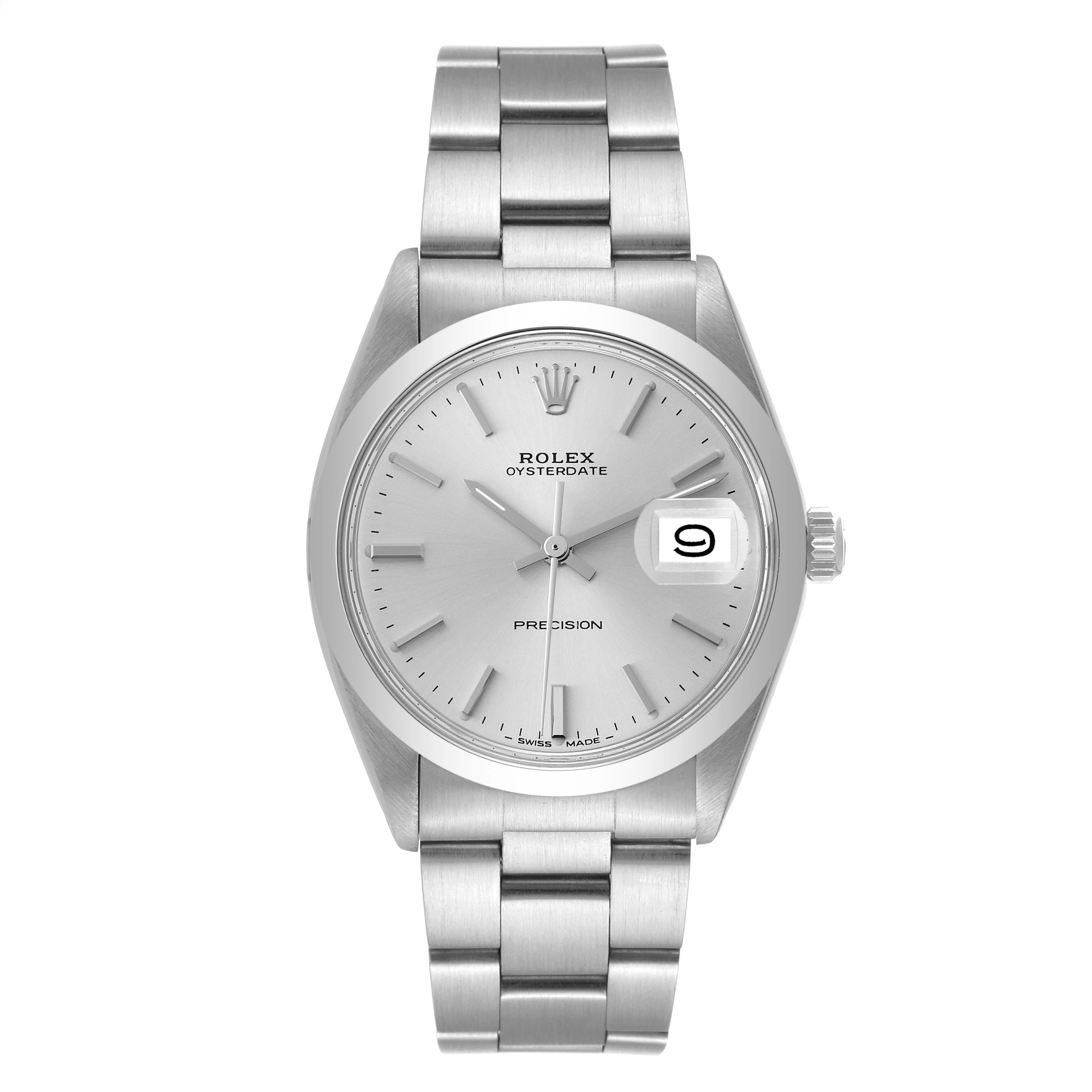 The Rolex Vintage Collection 6694 Men's Stainless Steel Silver Dial 6694 Men's Stainless Steel Silver Dial model is shown from a front angle, displaying the face, dial, hands, and bracelet.