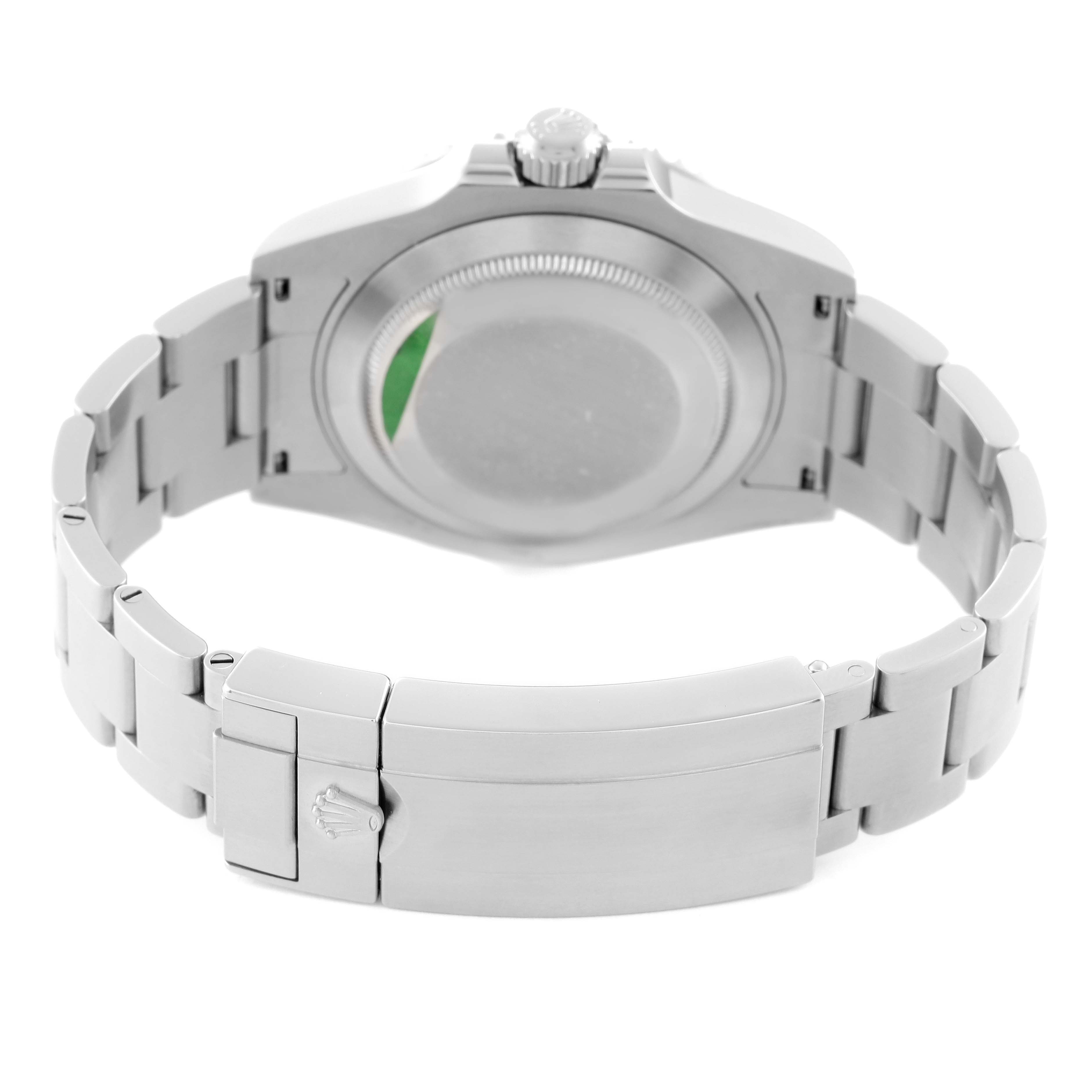 The image shows the case back and bracelet of a Rolex Submariner 126610 Men
s Stainless Steel Black Dial 126610 Men
s Stainless Steel Black Dial watch from a rear angle.