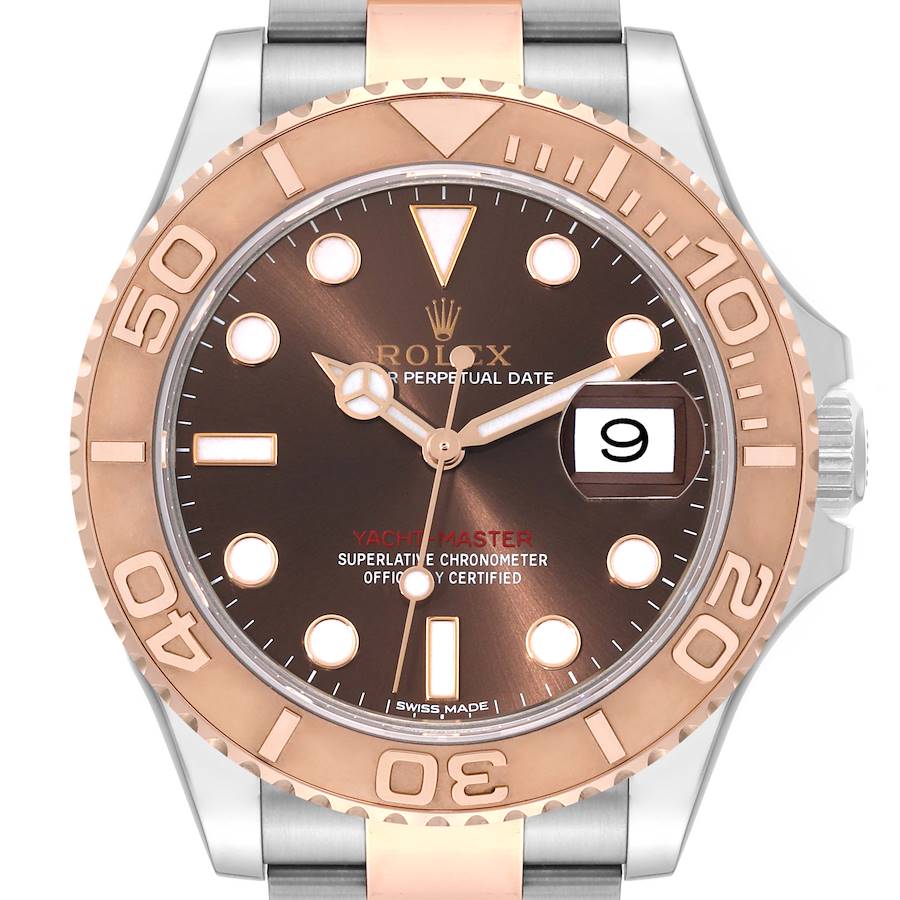 Rolex Yachtmaster 40 Rose Gold Steel Brown Dial Mens Watch 116621 Box Card SwissWatchExpo