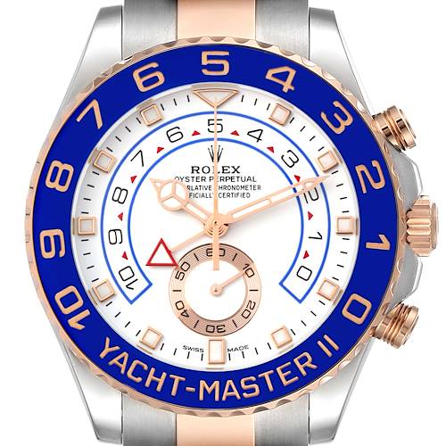 Photo of Rolex Yachtmaster II 44mm Steel Rose Gold Mens Watch 116681 Box Card