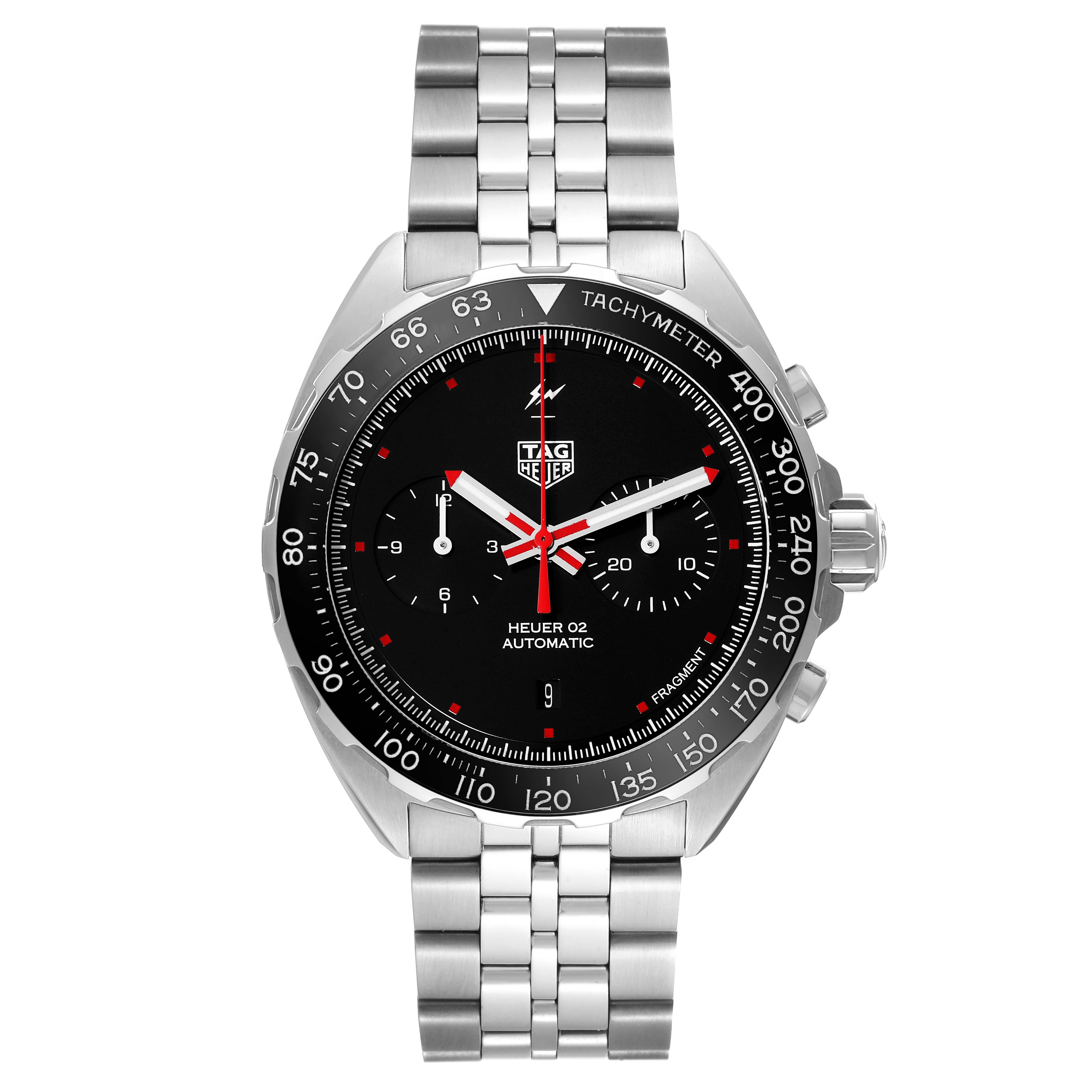This image shows a front view of the Tag Heuer Formula 1 watch with its dial, bezel, and bracelet clearly visible.