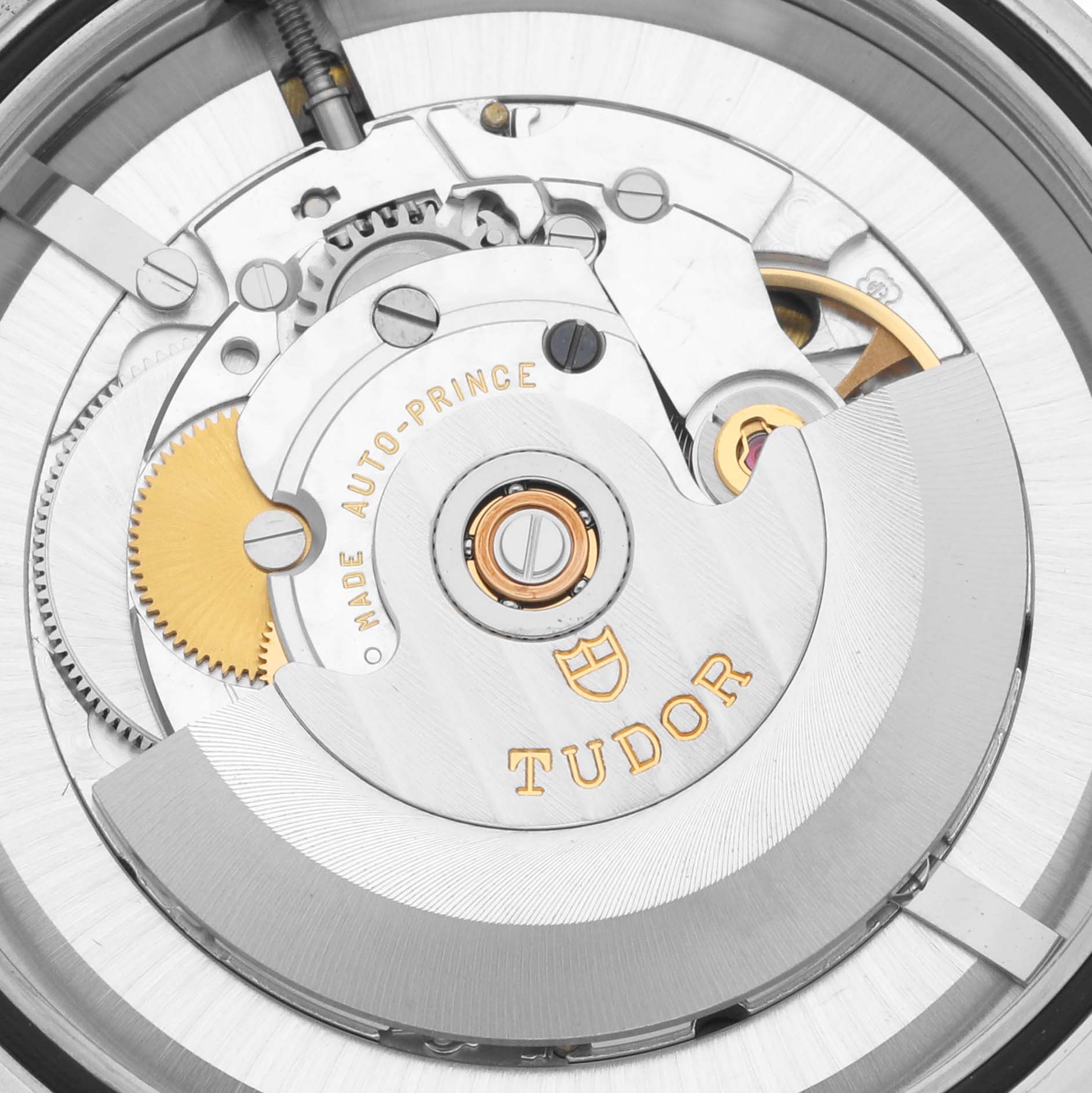 This image shows a close-up view of the Tudor Heritage Black Bay 79220B Men's Stainless Steel Black Dial 79220B Men's Stainless Steel Black Dial watch movement.