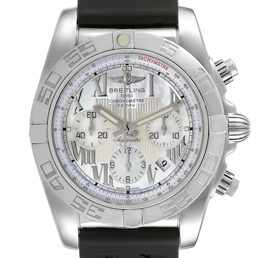 Breitling Chronomat 01 MOP Dial Steel Mens Watch AB0110 Box Papers SwissWatchExpo