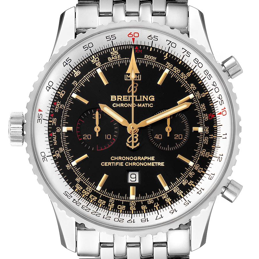 Breitling Chronomatic Limited Edition Steel Mens Watch A41350 Box Papers SwissWatchExpo