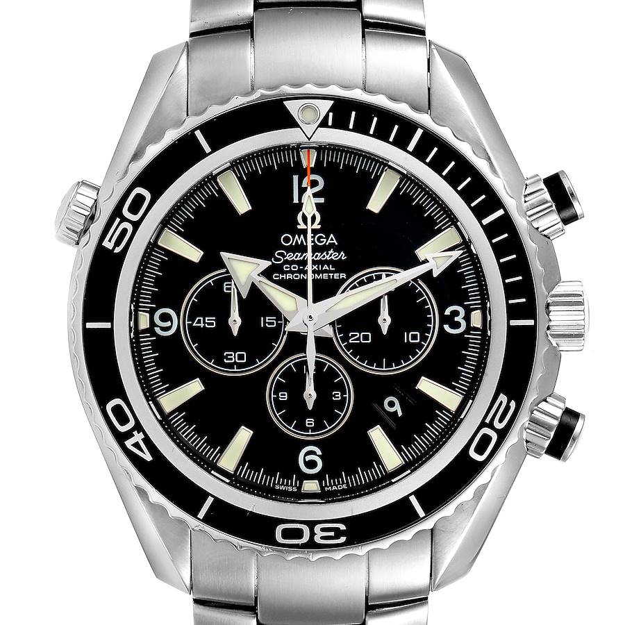 Omega Seamaster Planet Ocean Chronograph Steel Watch 2210.50.00 Box Card SwissWatchExpo