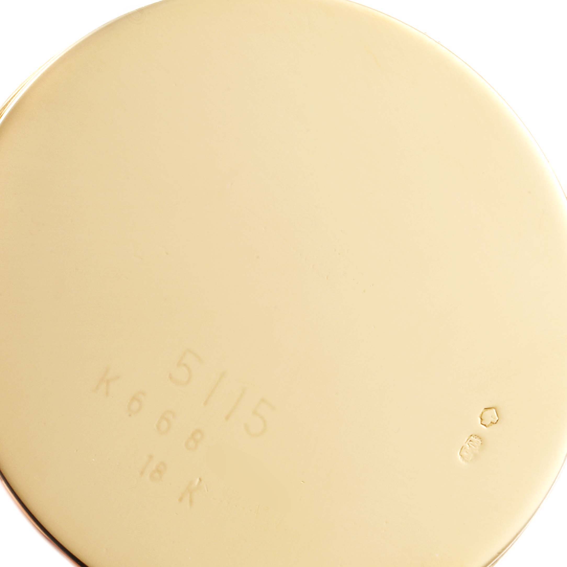 The image shows the back case of a Rolex Cellini 5115 Men's Yellow Gold Silver Dial 5115 Men's Yellow Gold Silver Dial watch, highlighting the engraved model details.