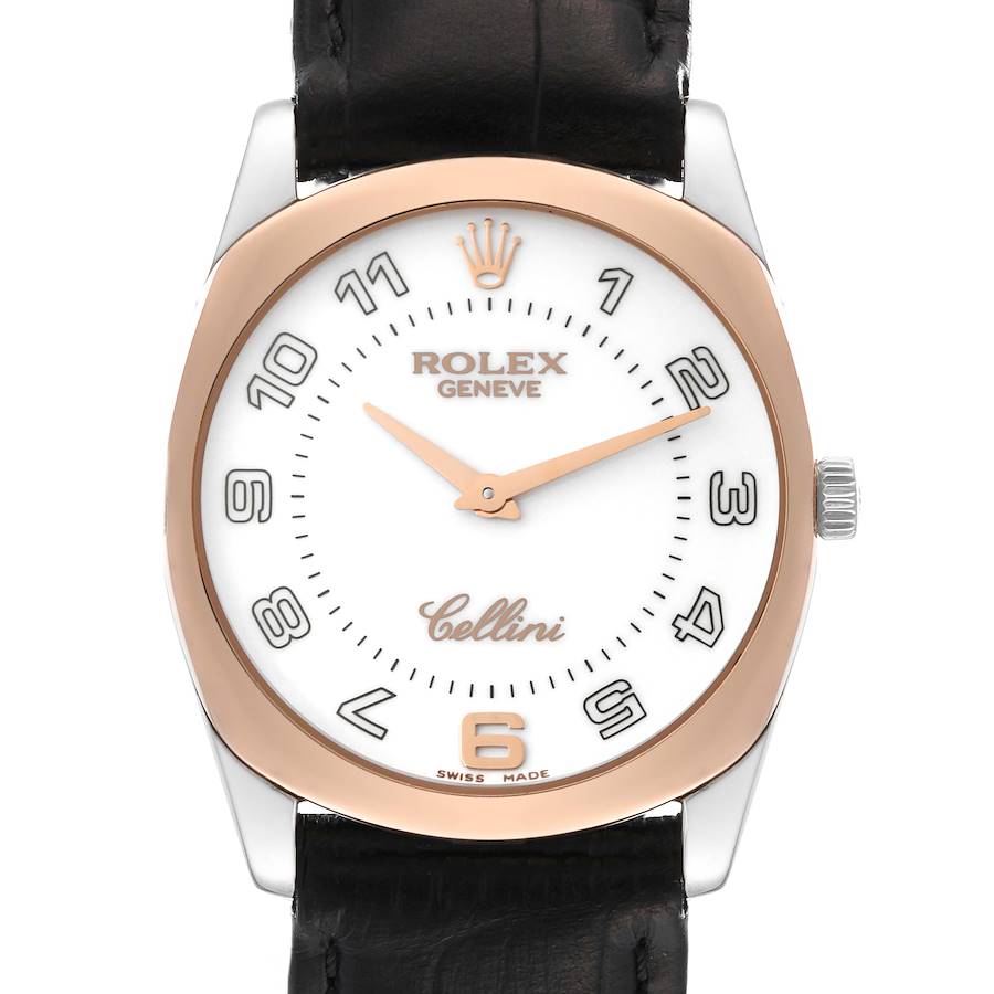 Rolex Cellini Danaos White Rose Gold Mens Watch 4233 Card SwissWatchExpo