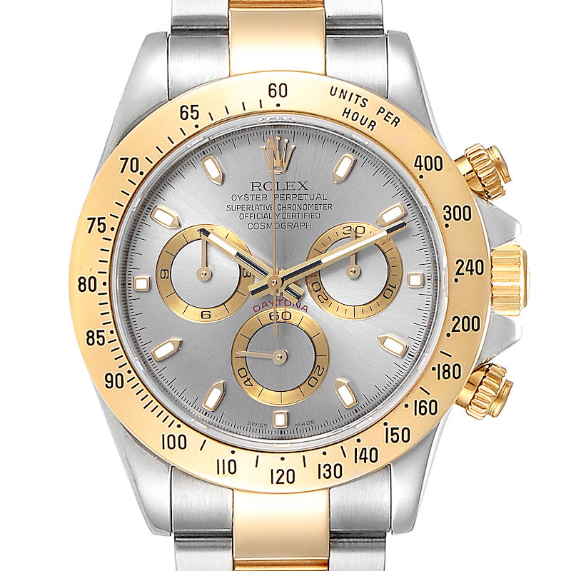 Rolex Daytona Steel Yellow Gold Slate Dial Mens Watch 116523 Box Papers SwissWatchExpo