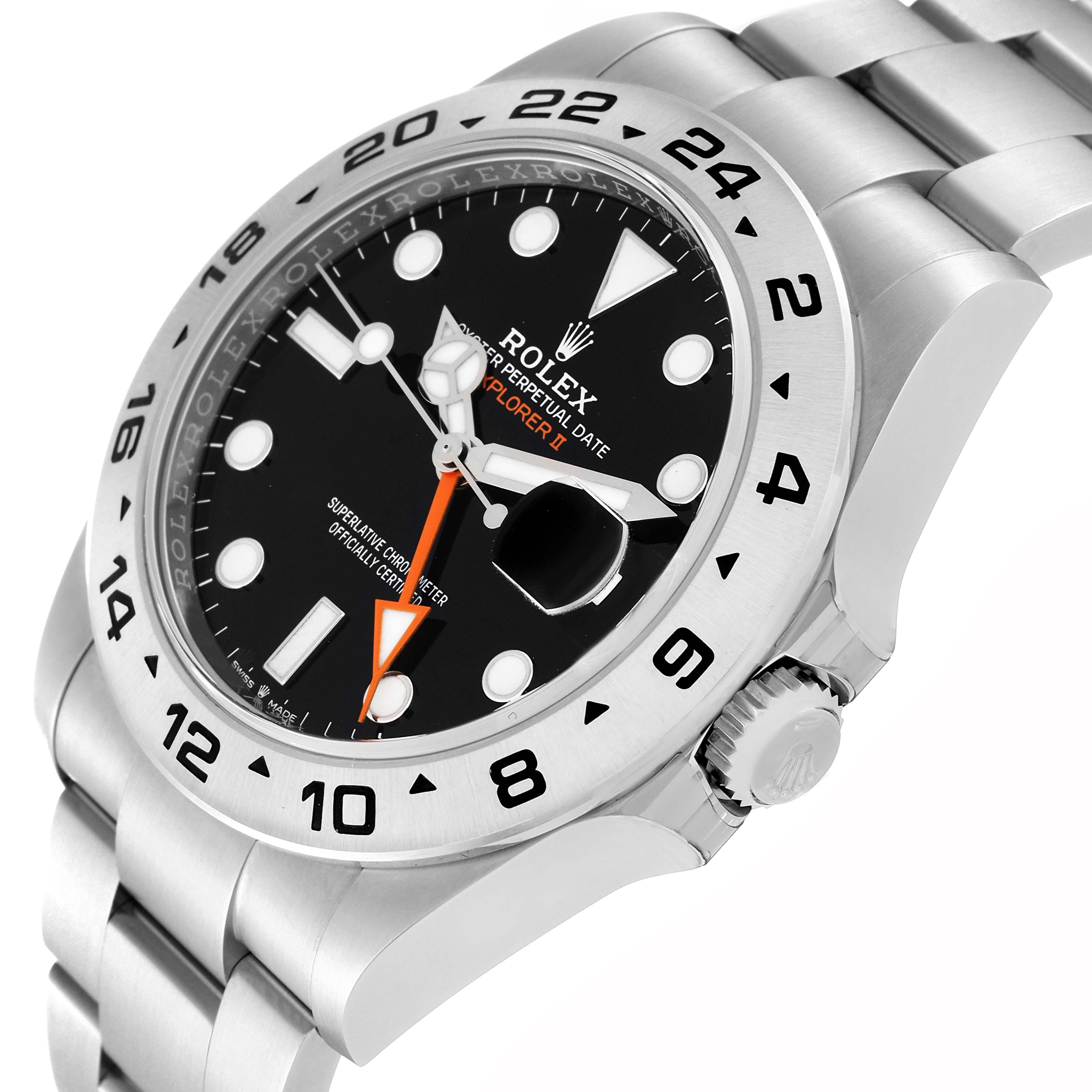 The image shows a Rolex Explorer 226570 Men's Stainless Steel Black Dial 226570 Men's Stainless Steel Black Dial watch from a three-quarter angle, highlighting the dial, bezel, crown, and bracelet.