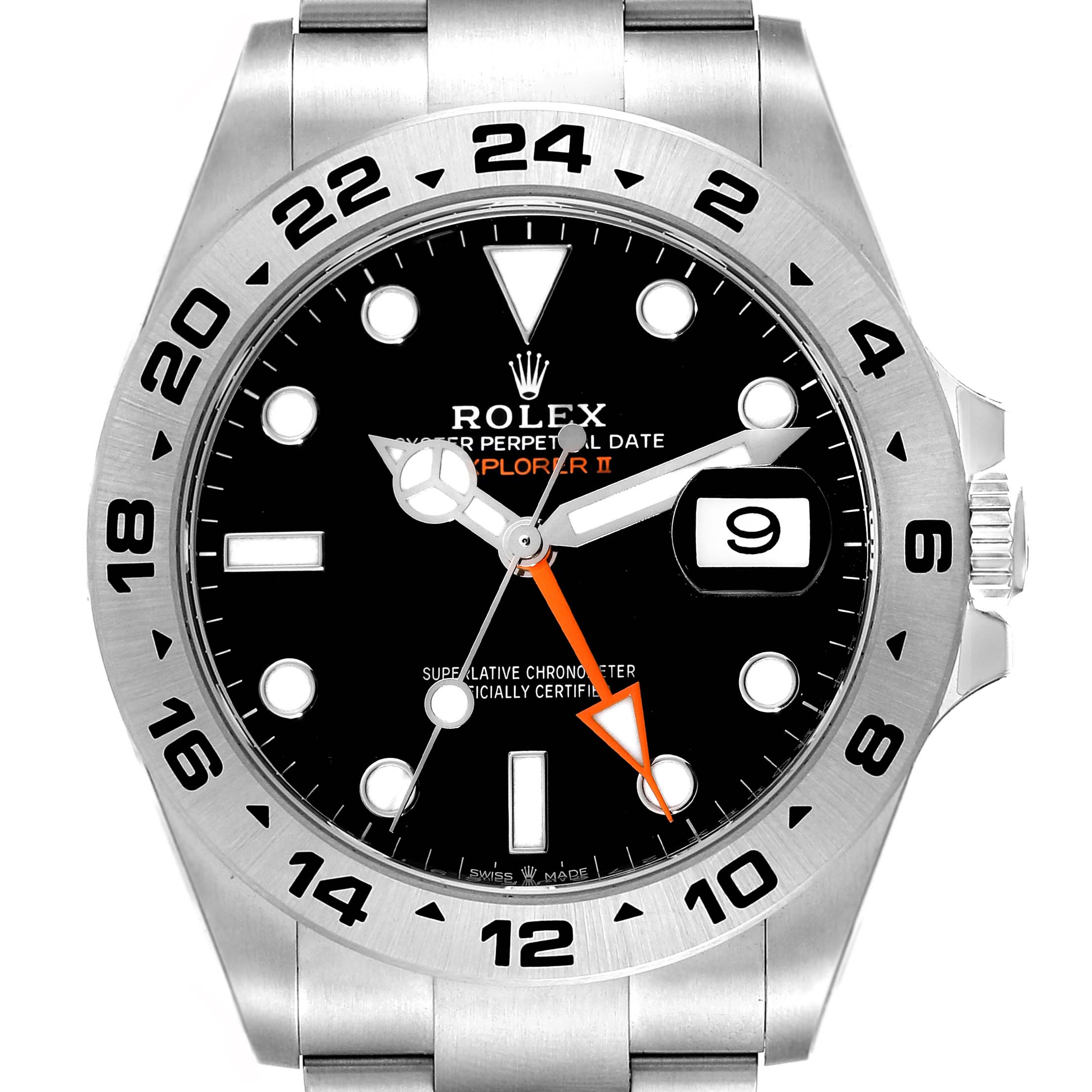 The image shows a Rolex Explorer 226570 Men's Stainless Steel Black Dial 226570 Men's Stainless Steel Black Dial watch face straight on, displaying the bezel, dial, hands, and date window.