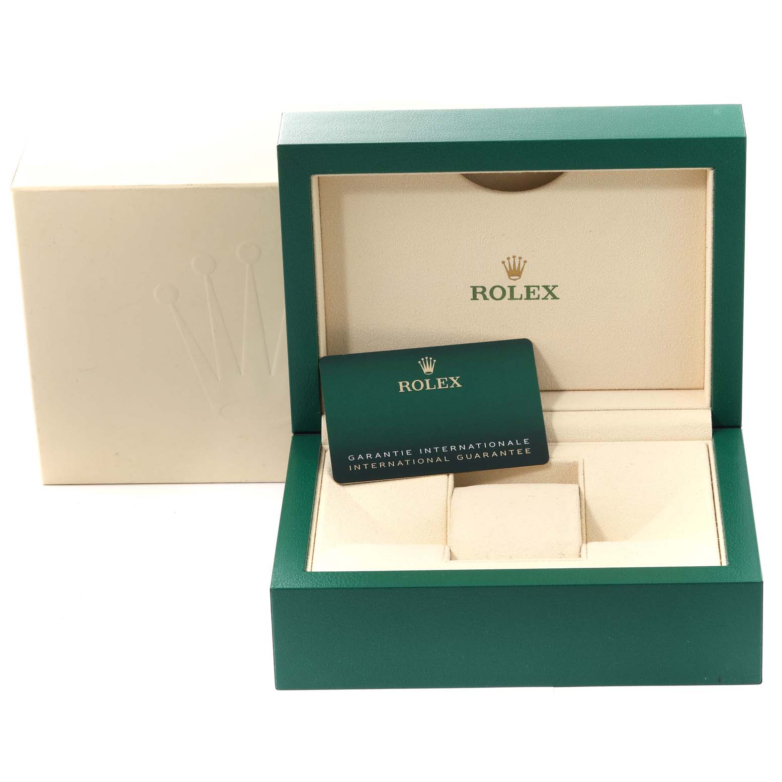 This is a Rolex Sea-Dweller 136660 Men
s Stainless Steel Black Dial 136660 Men
s Stainless Steel Black Dial box set with the inner and outer boxes and a guarantee card.