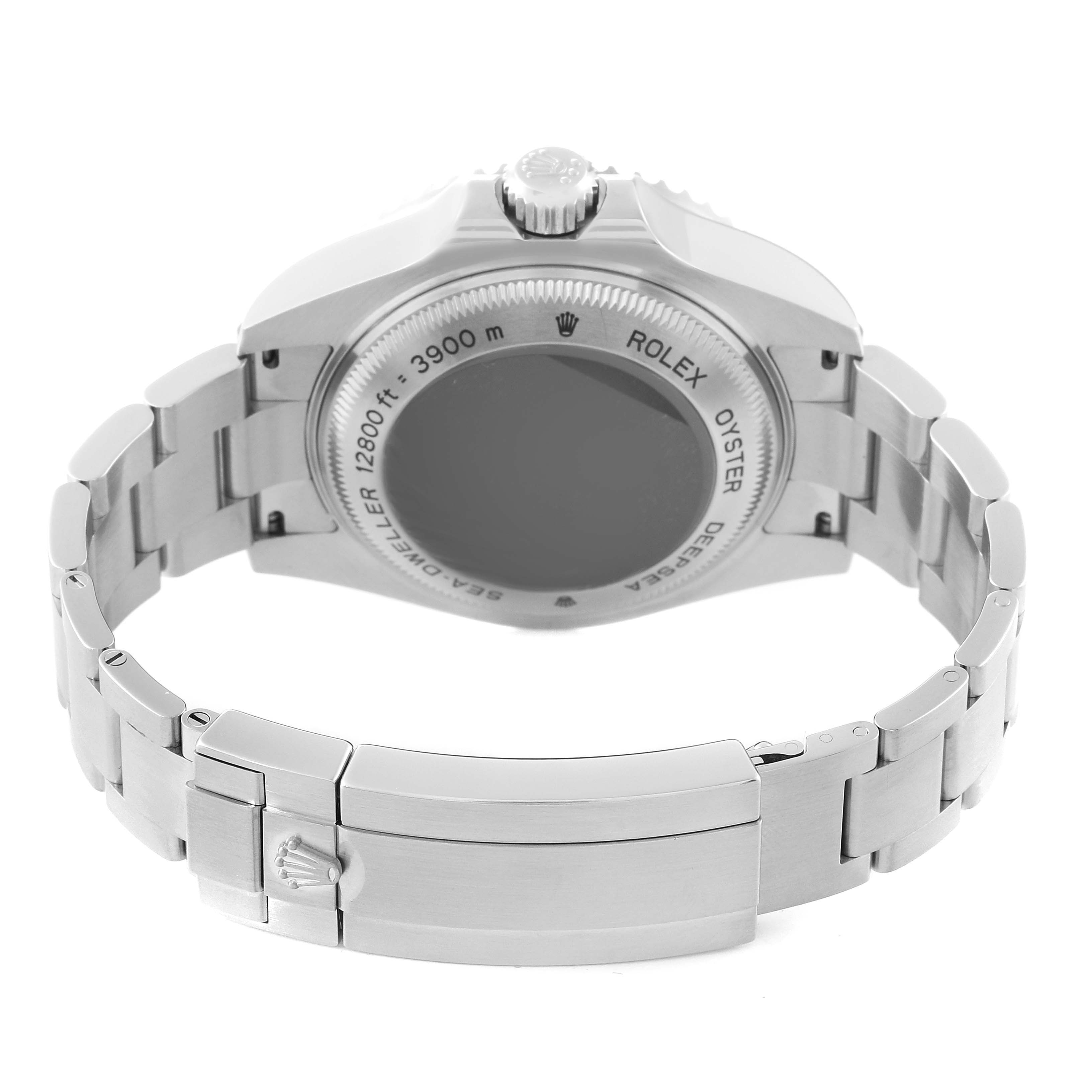 The image shows the back and part of the bracelet of a Rolex Sea-Dweller 116660 Men's Stainless Steel Blue Dial 116660 Men's Stainless Steel Blue Dial watch from a rear angle.