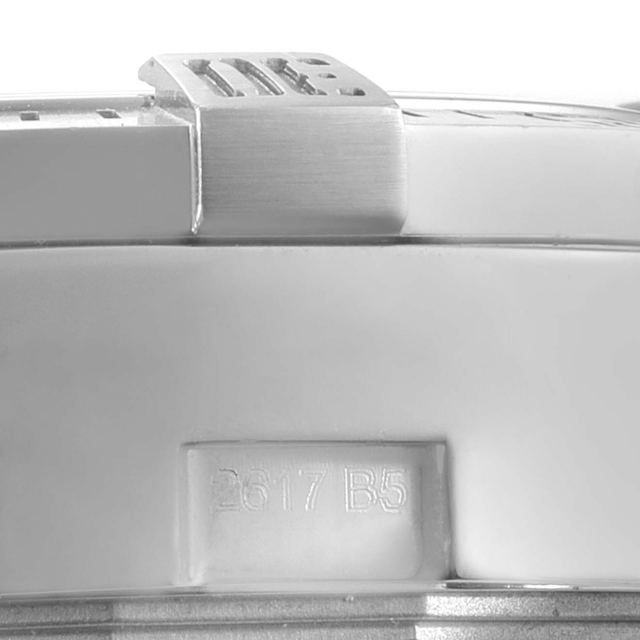 The image shows a close-up of the clasp and part of the bracelet of a Breitling Avenger A13381 Men's Stainless Steel Mother of Pearl Dial A13381 Men's Stainless Steel Mother of Pearl Dial watch.