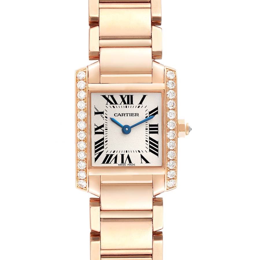 Cartier Tank Francaise Small Rose Gold Diamond Ladies Watch WJTA0022 SwissWatchExpo