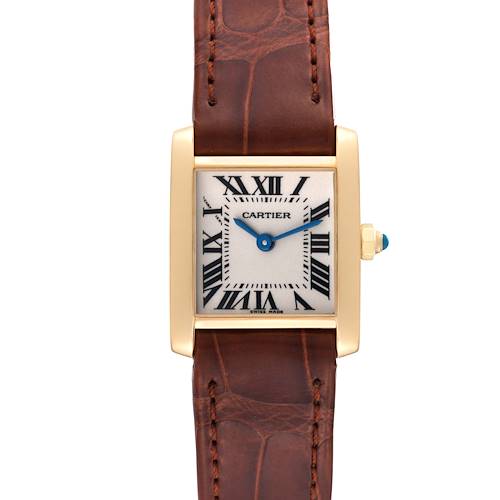 Photo of Cartier Tank Francaise Yellow Gold Brown Strap Ladies Watch W5000256