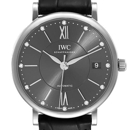 Photo of IWC Portofino Automatic 37 Grey Diamond Dial Steel Mens Watch IW458102