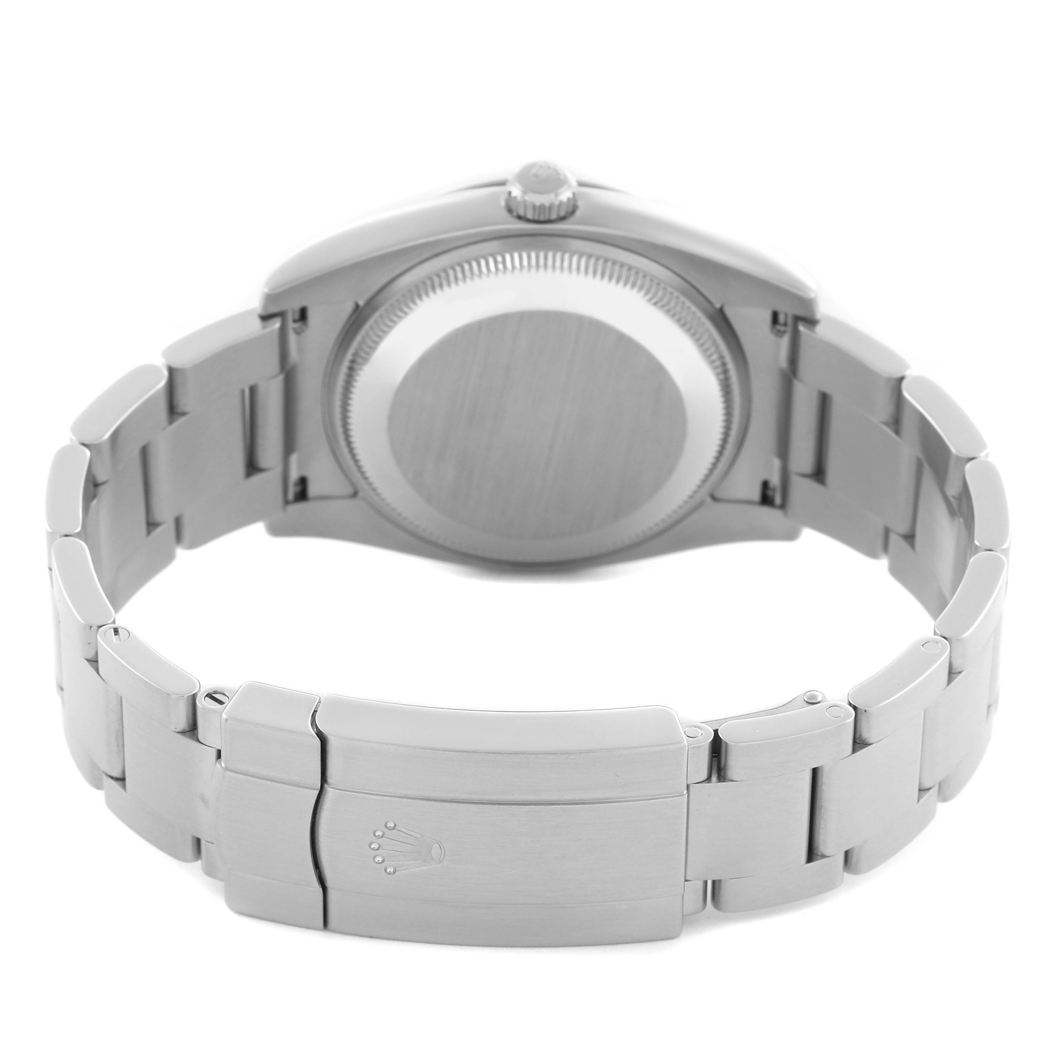 The image shows the back of a Rolex Air-King 114234 Men's Stainless Steel Silver Dial 114234 Men's Stainless Steel Silver Dial watch, focusing on the bracelet and clasp.