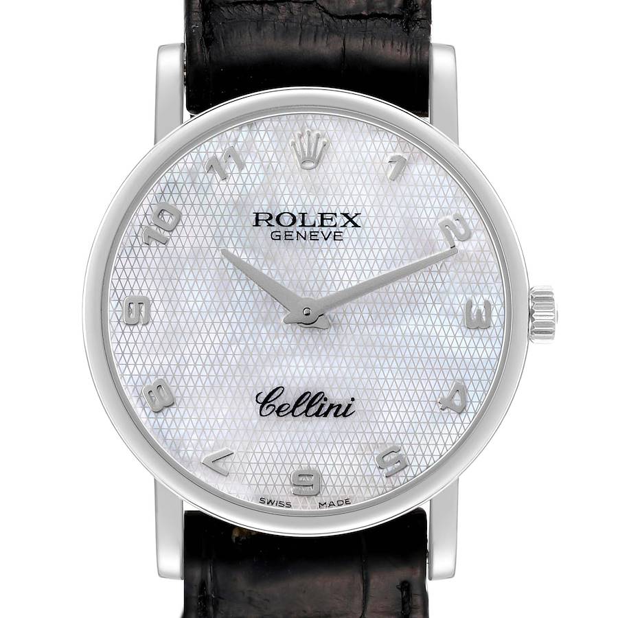 Rolex Cellini Classic White Gold Mother of Pearl Dial Watch 5115 Box Card SwissWatchExpo
