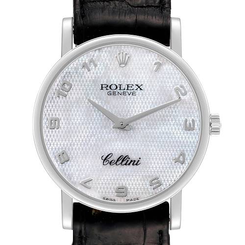 Photo of Rolex Cellini Classic White Gold Mother of Pearl Dial Watch 5115 Box Card