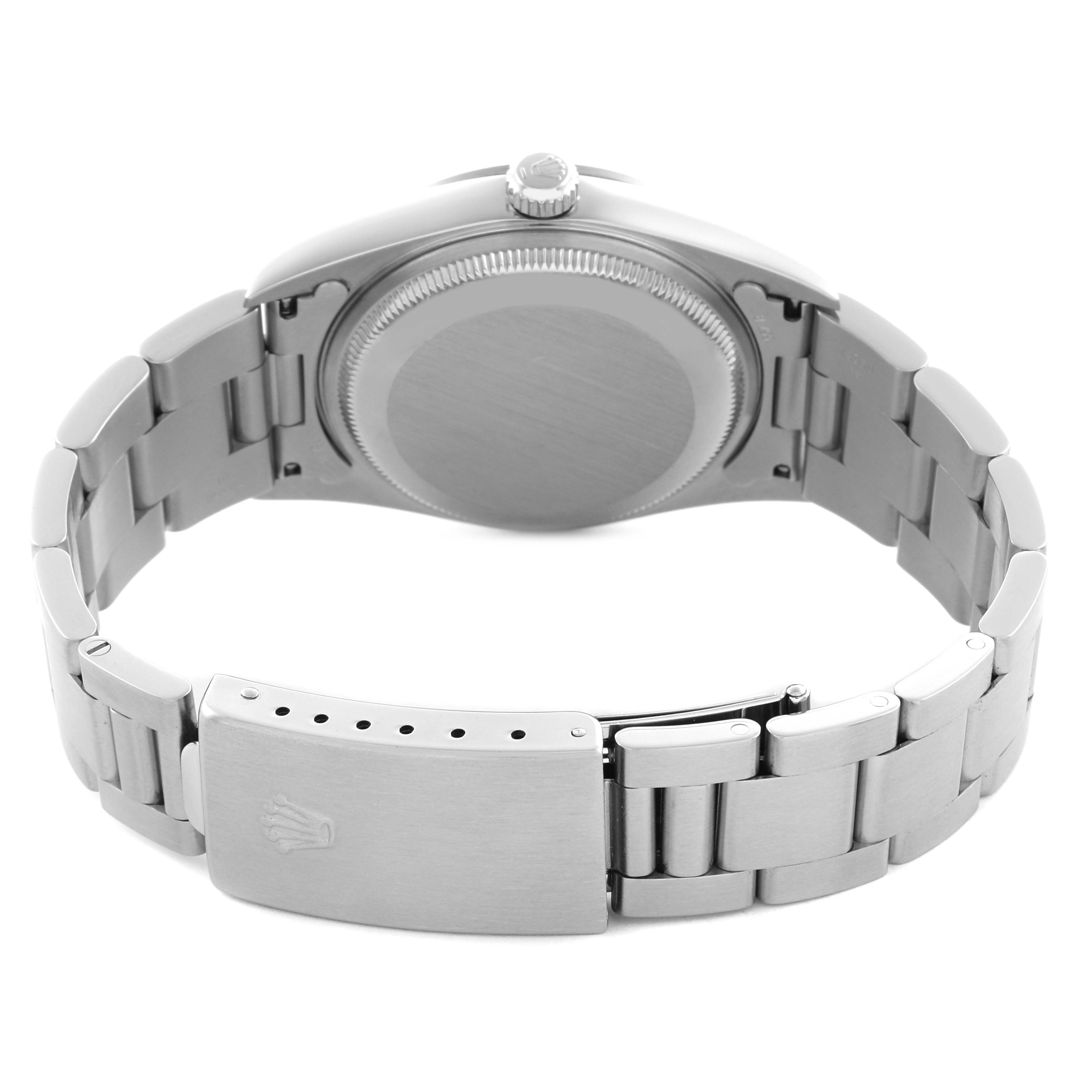 The image shows the back and bracelet clasp of a Rolex Date 15200 Men's Stainless Steel Black Dial 15200 Men's Stainless Steel Black Dial watch, viewed from the rear angle.