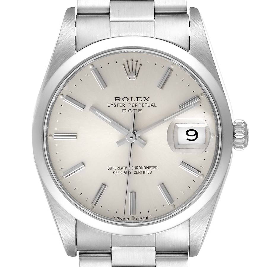 Rolex Date Silver Dial Oyster Bracelet Automatic Mens Watch 15200 SwissWatchExpo