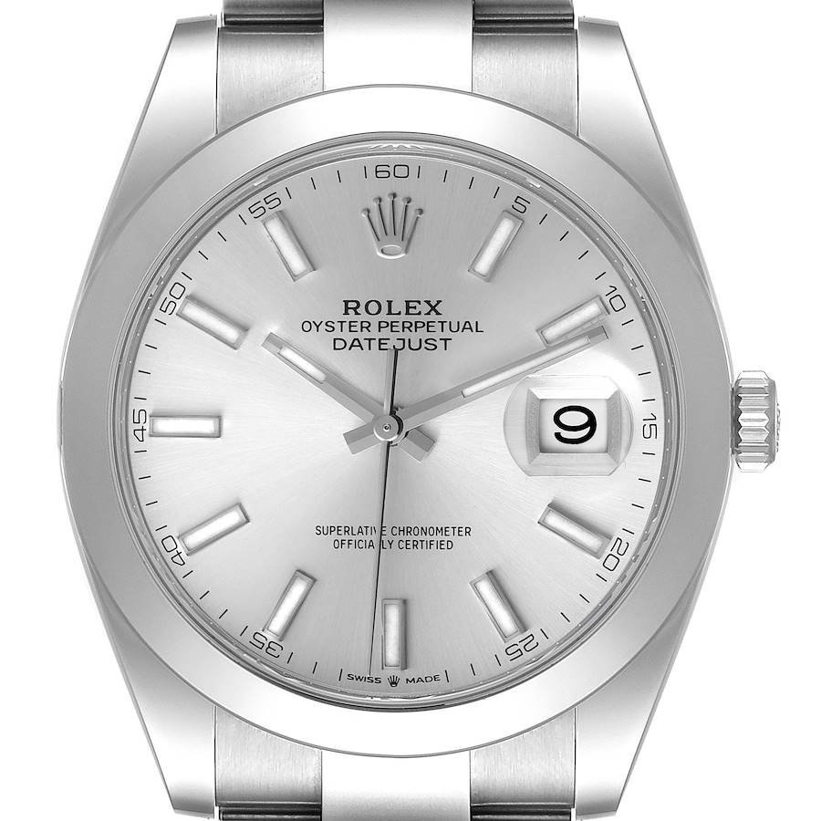 Rolex Datejust 41 Silver Dial Steel Mens Watch 126300 Box Card SwissWatchExpo