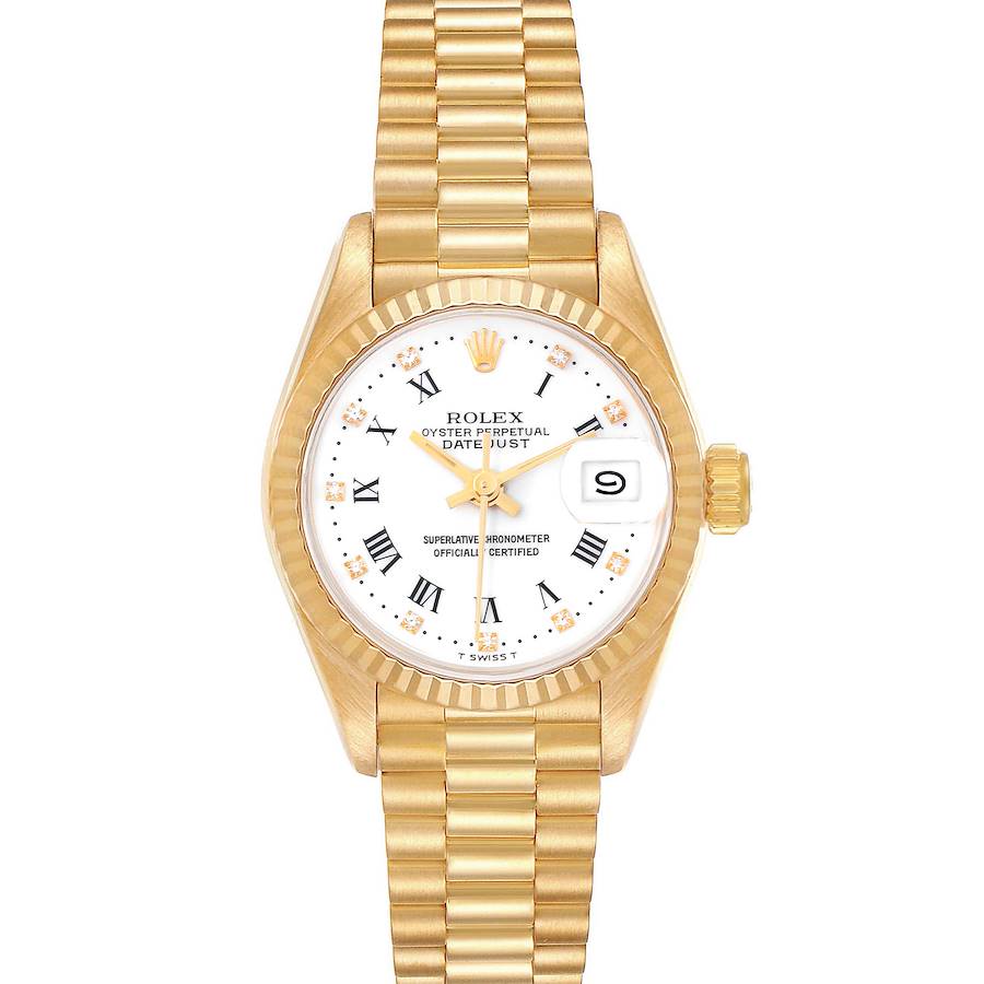 Rolex Datejust President Diamond Dial Yellow Gold Ladies Watch 69178 Box Papers SwissWatchExpo