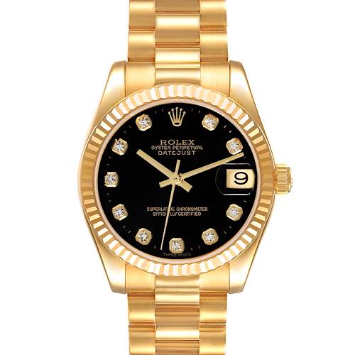 Photo of Rolex Datejust President Midsize Yellow Gold Diamond Dial Ladies Watch 178278