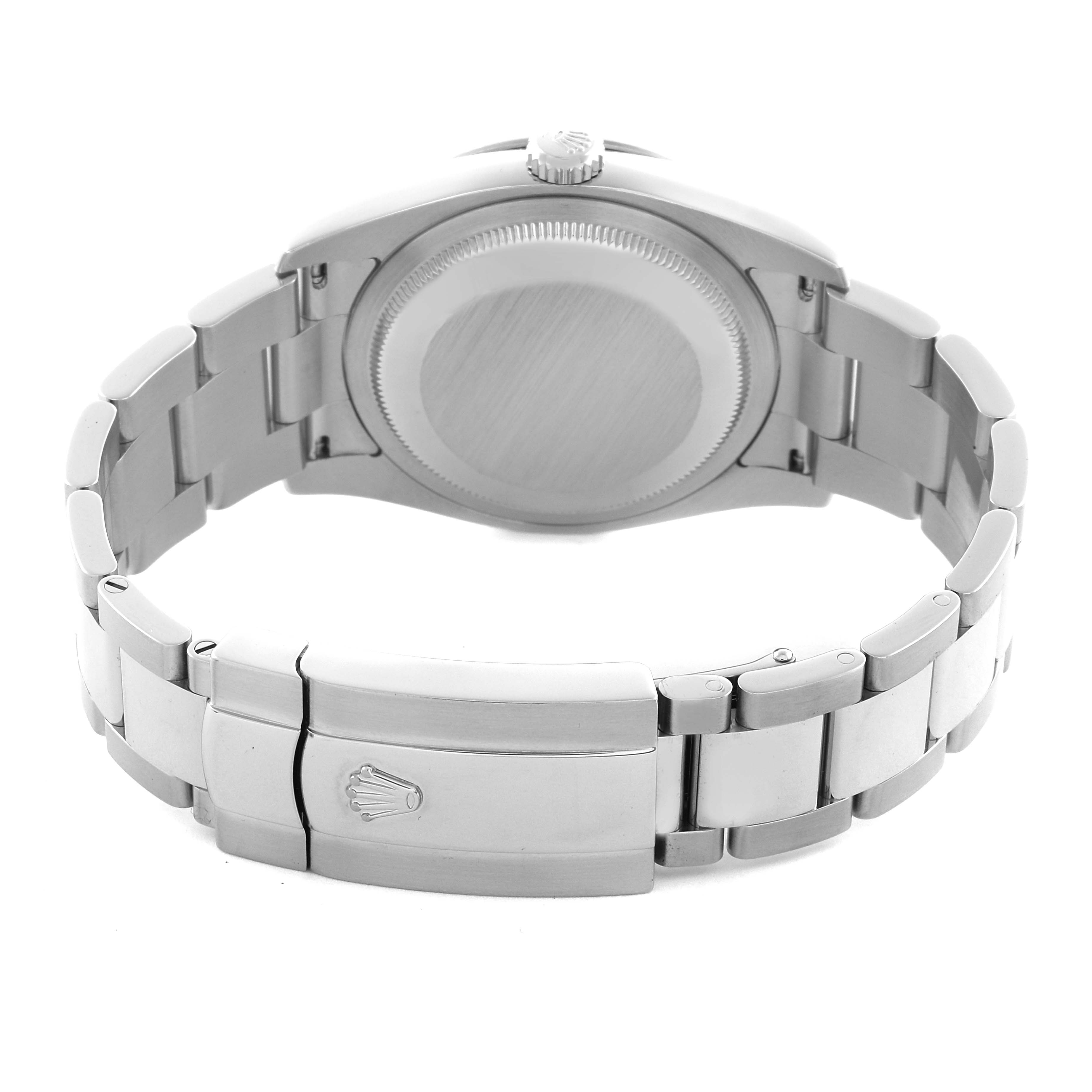 The image shows the back and bracelet clasp of a Rolex Turn-o-Graph 116264 Men's Stainless Steel White Dial 116264 Men's Stainless Steel White Dial watch, focusing on the bracelet links and case back.