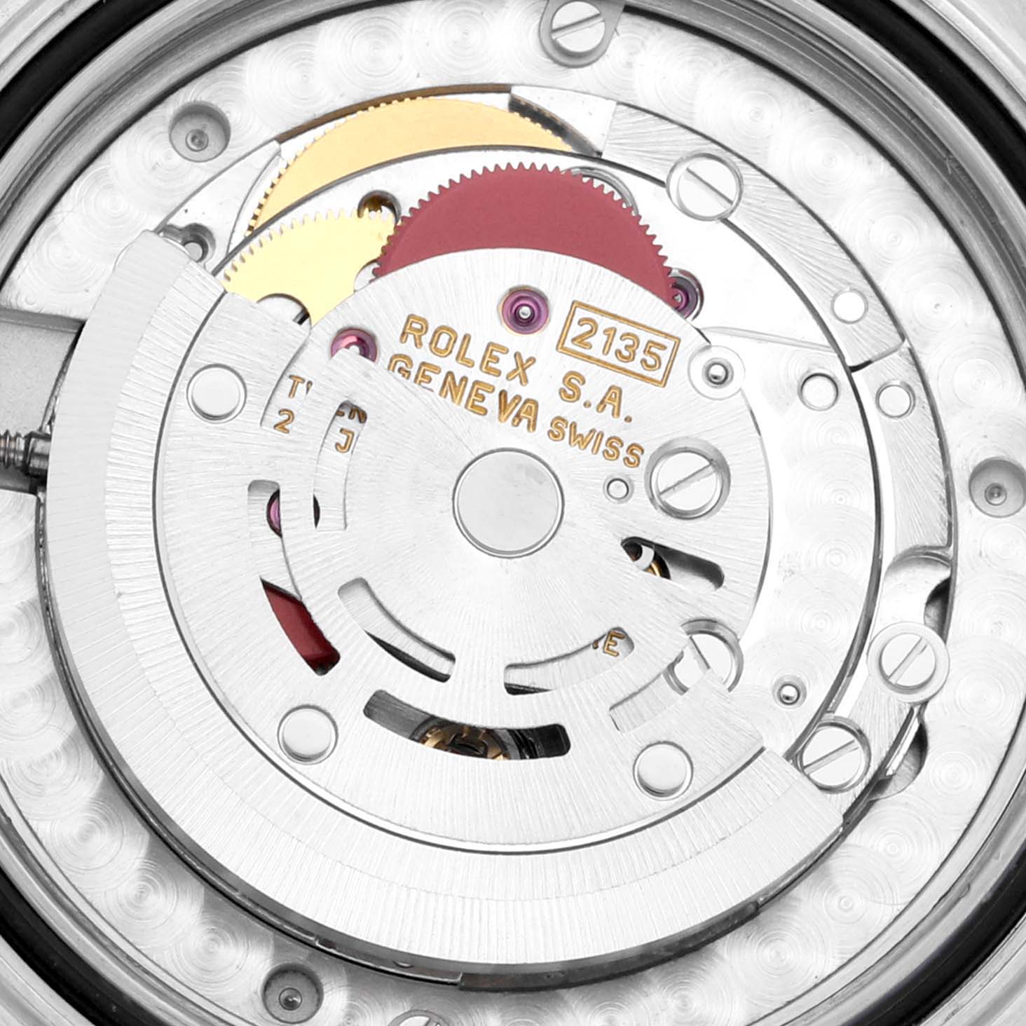 The image shows a detailed view of the inner mechanical parts of the Yacht-Master model by Rolex.
