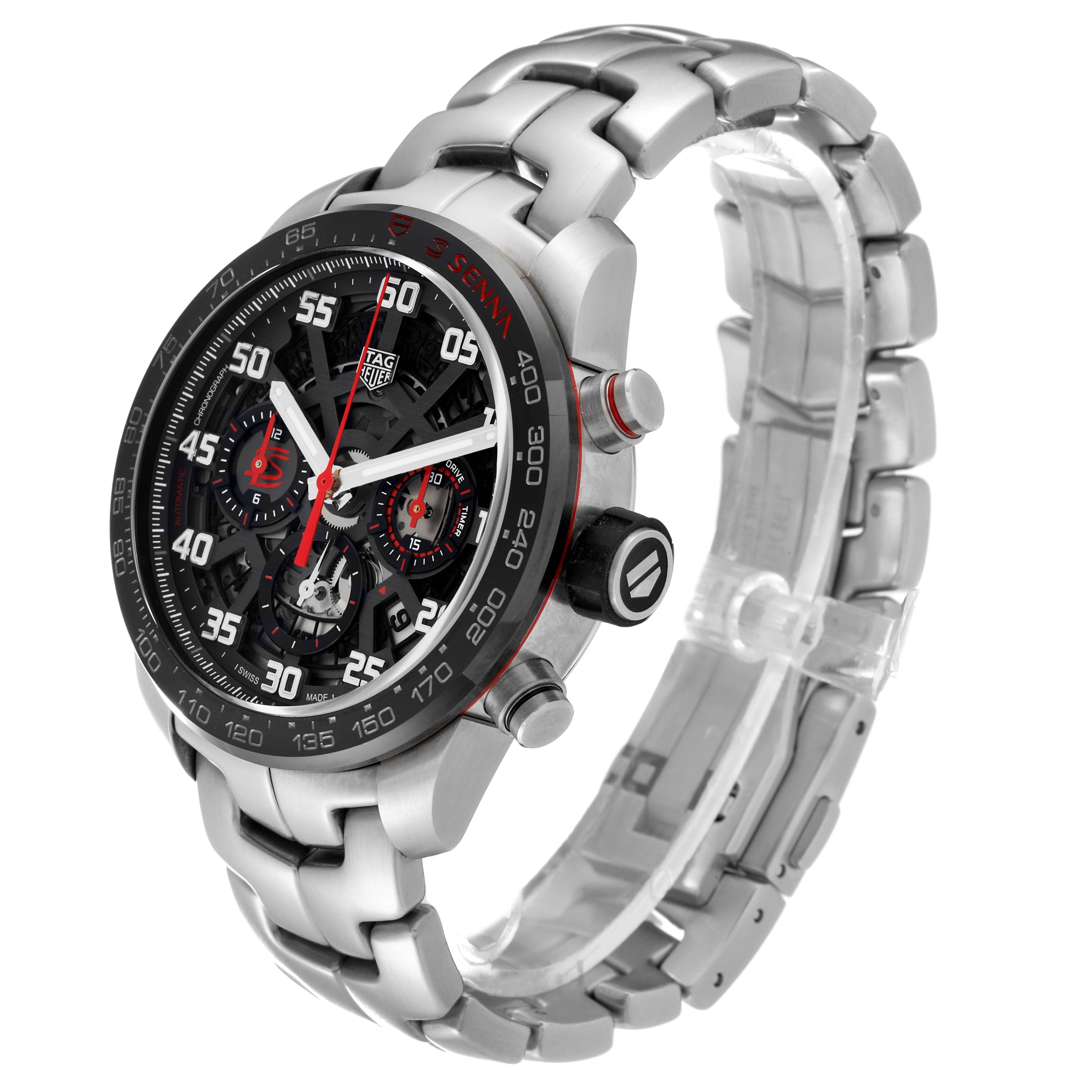 The image shows a Tag Heuer Carrera CBG2013.BA0657 Men's Stainless Steel Grey Dial CBG2013.BA0657 Men's Stainless Steel Grey Dial watch from an oblique angle, highlighting the face, bezel, and stainless steel bracelet.